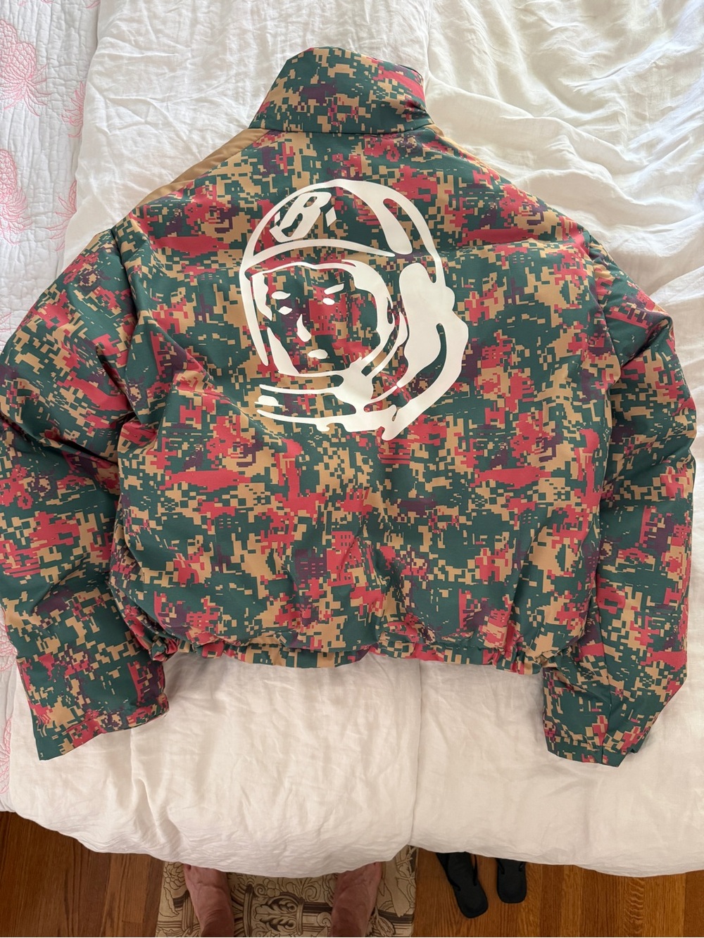 Billionaire Boys Club Green, Pink and Tan Digital Camo Jacket with Navy Patch - Picture 3 of 7